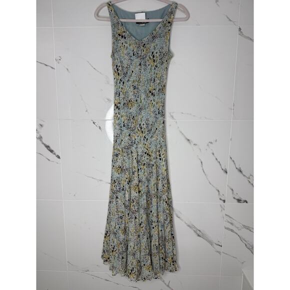 Vintage 100% Silk Womens Maxi Dress Sz 12 Y2K 90s Fairy Slip Asymmetrical Ruffle - Picture 8 of 16